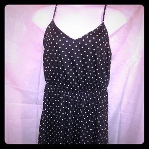 Summer black with white pock a dot dress